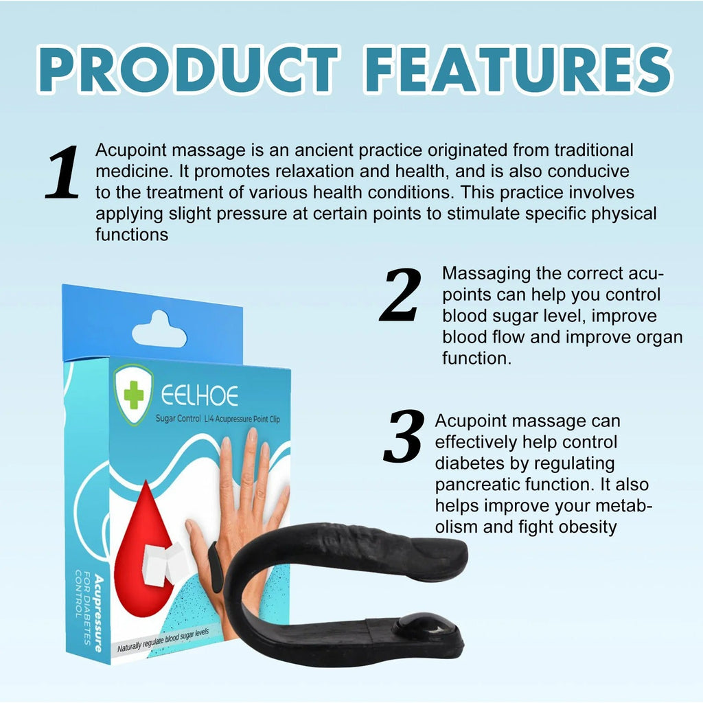 Acupressure Magnetic Sugar Control Clip - (IMPORTED)