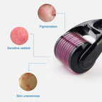 Derma Roller 0.5mm with 540 Micro Needle for Hair Growth and Facial Skin Therapy| Skin Care Beauty Tool for Anti-Aging Skin Repair, Anti Wrinkles Stretch, and Acne Scars Removal for Men and Women