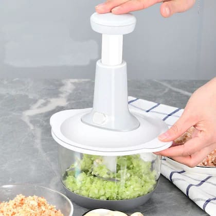 Hand Pat Food Processor / Hand Push Chopper Machine Food Processor Vegetable Chopper 1500ml Capacity
