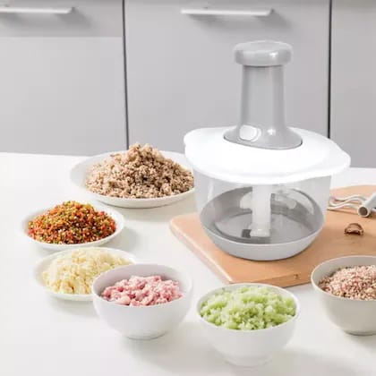 Hand Pat Food Processor / Hand Push Chopper Machine Food Processor Vegetable Chopper 1500ml Capacity
