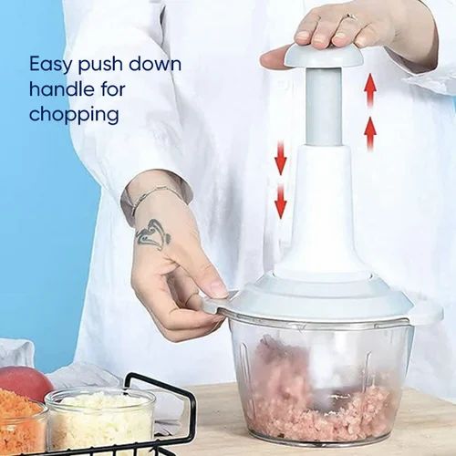 Hand Pat Food Processor / Hand Push Chopper Machine Food Processor Vegetable Chopper 1500ml Capacity