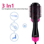One Step Hair Dryer Brush and volumizer 3 in 1, hair straightner and hair curler for ladies - hare drier for girls - Hair Straightener Comb for Drying for women