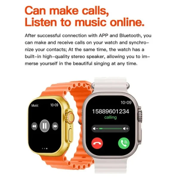 Hk 9 Ultra Max Smart Bluetooth Calling Wireless Watch For Men & Women