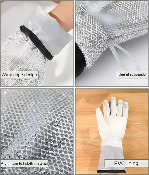 Multipurpose Wire Dishwashing Gloves | Dishwashing Rags For Wet And Dry, Steel Wire Miracle Cleaning Cloth With Glove Shape