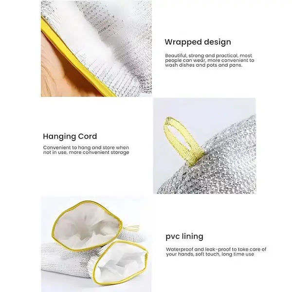 Multipurpose Wire Dishwashing Gloves | Dishwashing Rags For Wet And Dry, Steel Wire Miracle Cleaning Cloth With Glove Shape