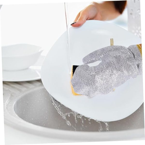 Multipurpose Wire Dishwashing Gloves | Dishwashing Rags For Wet And Dry, Steel Wire Miracle Cleaning Cloth With Glove Shape