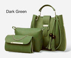 New Collection 3pcs Set Soft Leather Hand Bag Durable Quality