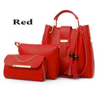 New Collection 3pcs Set Soft Leather Hand Bag Durable Quality