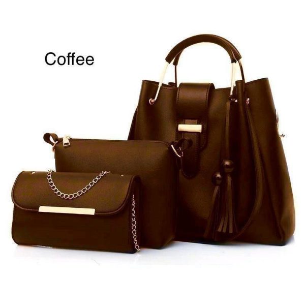 New Collection 3pcs Set Soft Leather Hand Bag Durable Quality